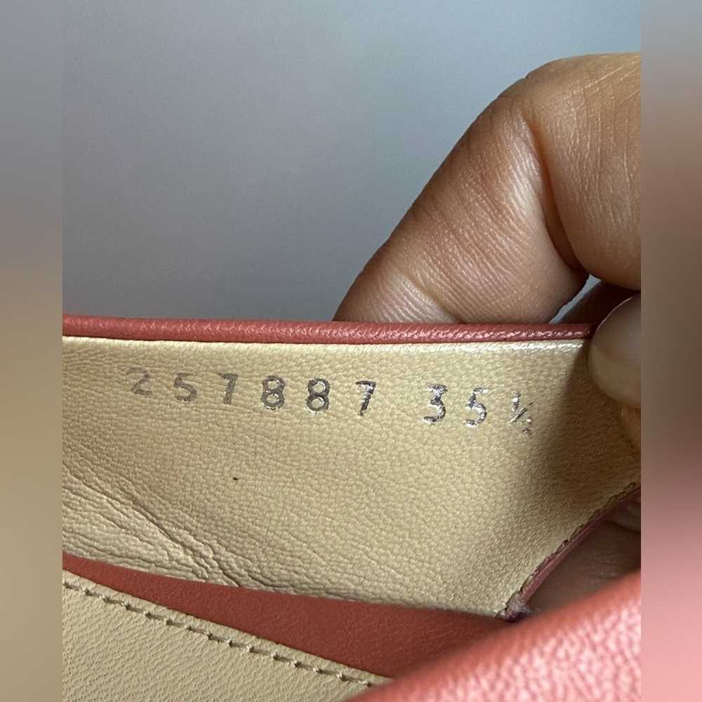 Gucci Starfish Slingback S12 Peep-toe Heels in Coral Pink Leather Size 35.5 - Picture 9 of 11